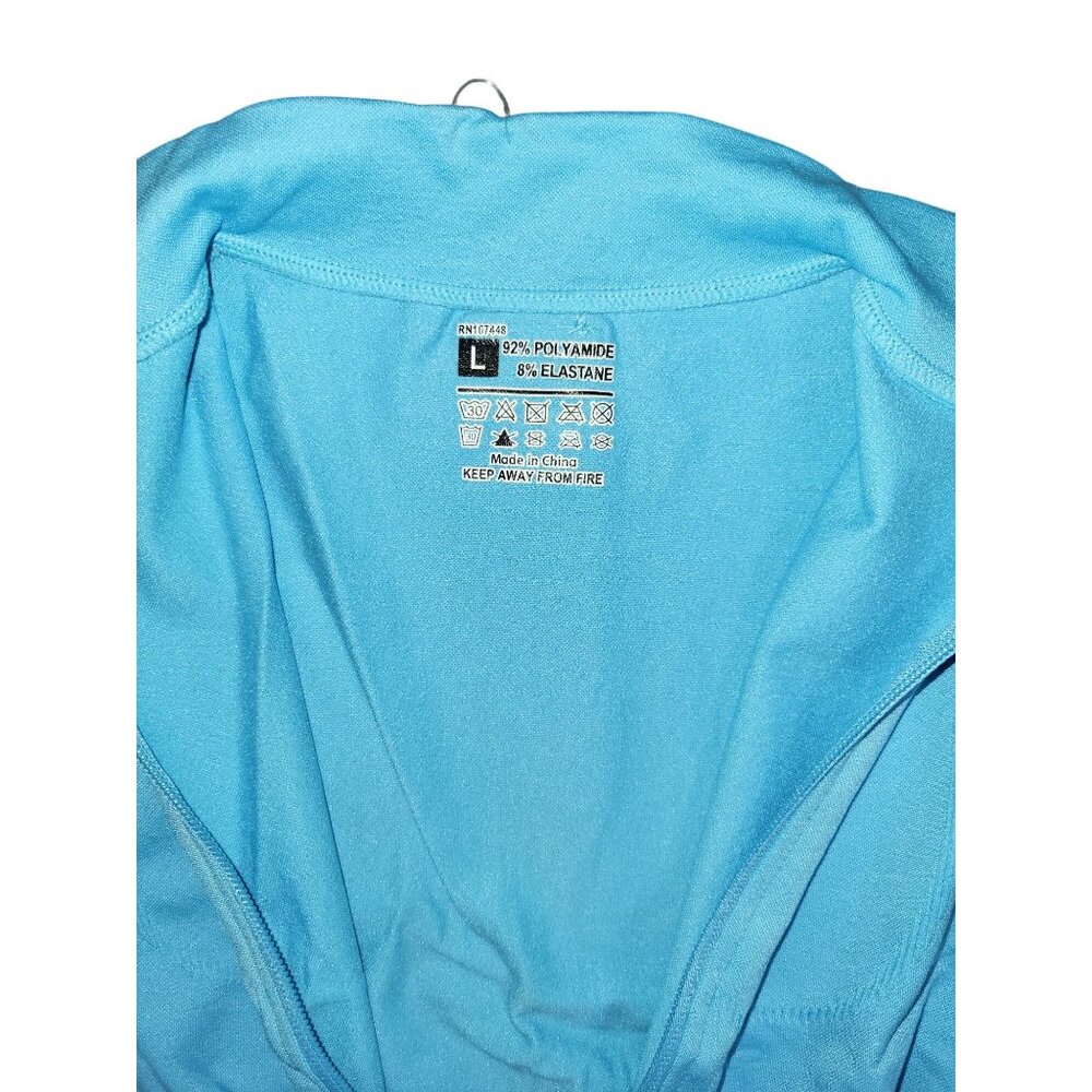 PrettyLittleThing Bright Blue Sport Seamless Bust Detail Zip-Up Jacket Size L - Picture 4 of 8